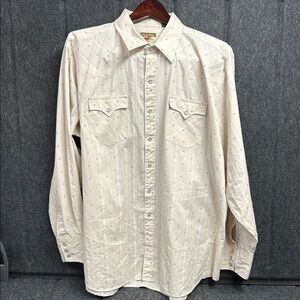 Youngbloods Cream Western Style Casual Button Down Shirt